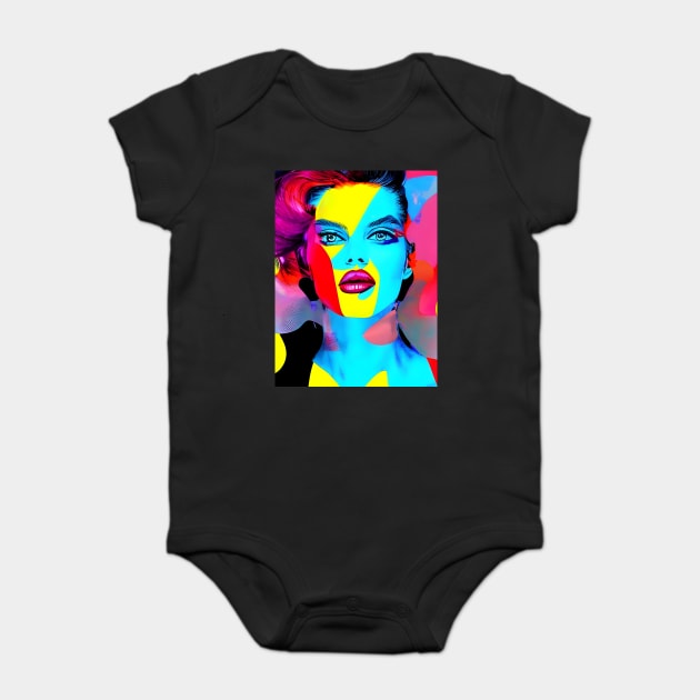 Pop Art Fashion Model Baby Bodysuit by animegirlnft
